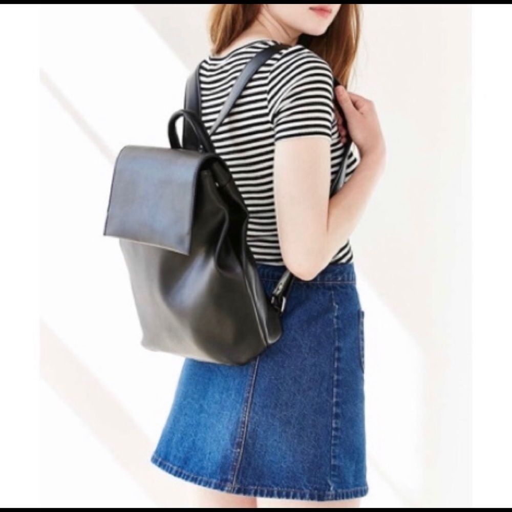 Vegan Leather Backpack Black